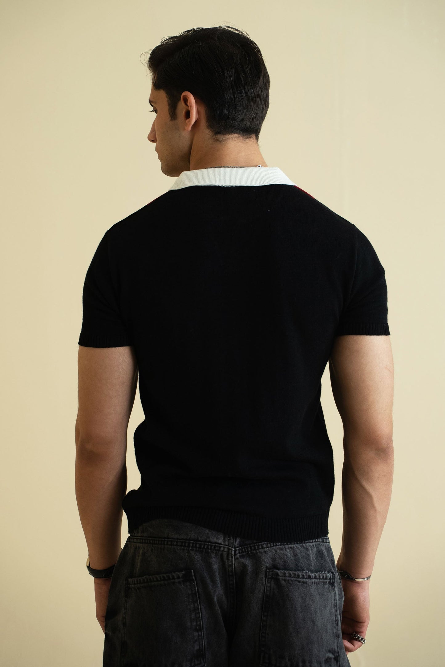 Striped Knitted Polo Shirt