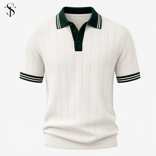ST - Drop Needle Knitted Polo Shirt