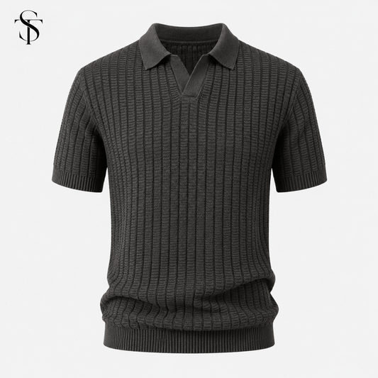 ST - Textured Knit Polo Shirt