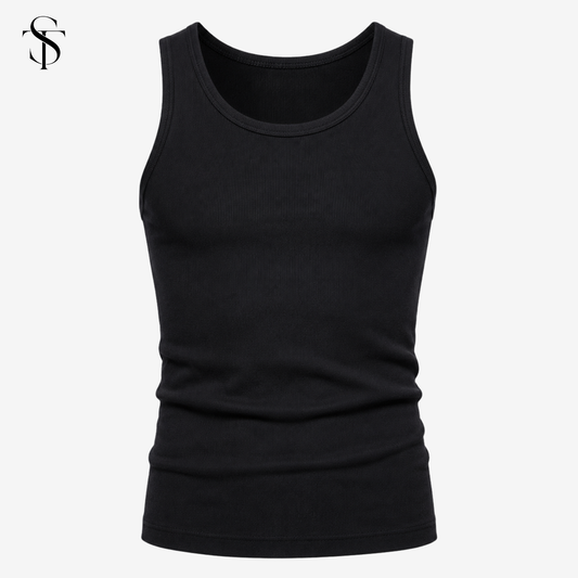 ST - Men's Ribbed Vest - Black