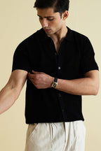 Crochet Knitted Button Down Shirt