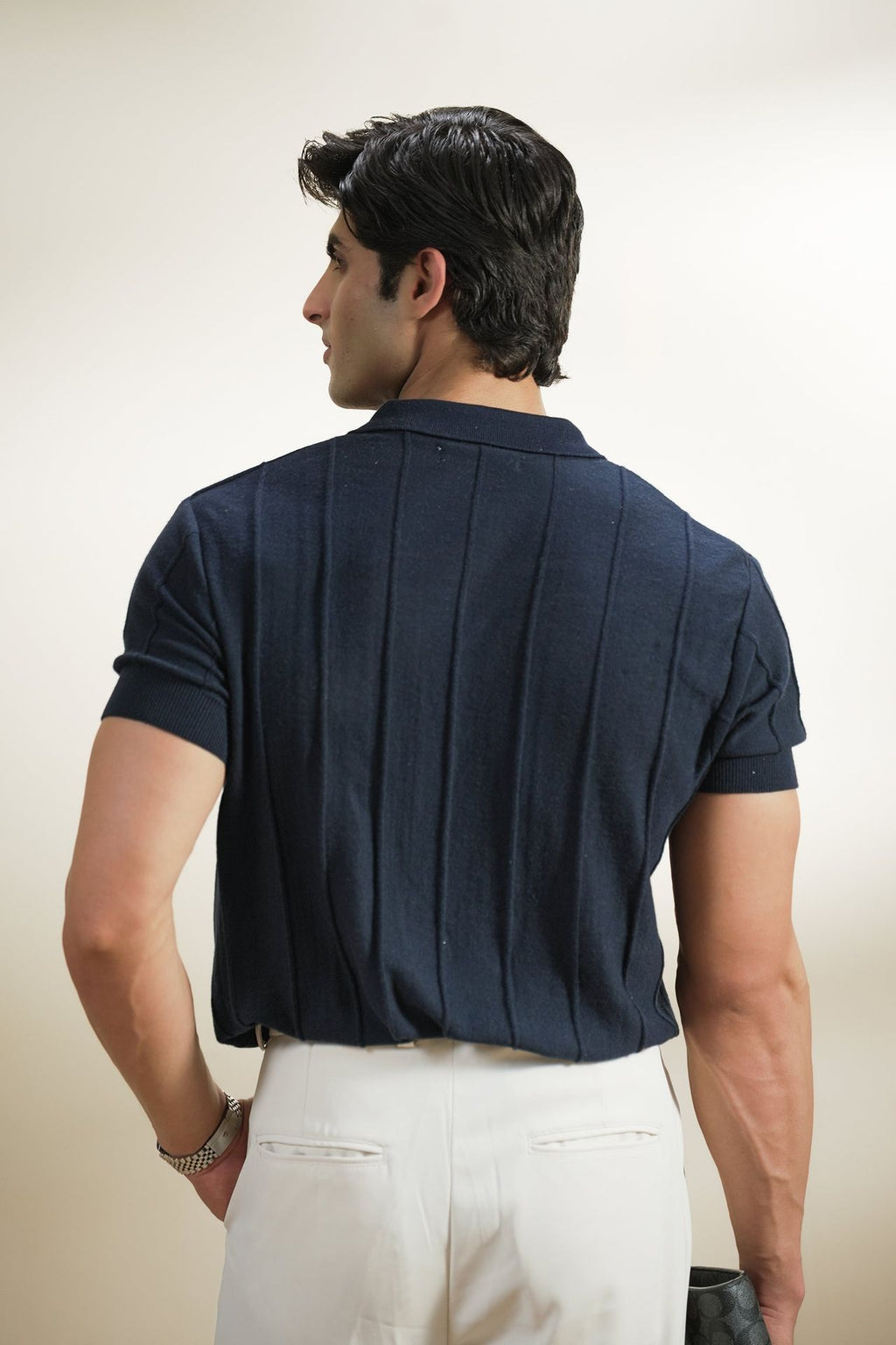 Pintex Knit Polo Shirt