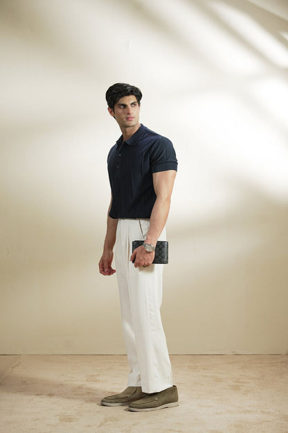 Pintex Knit Polo Shirt
