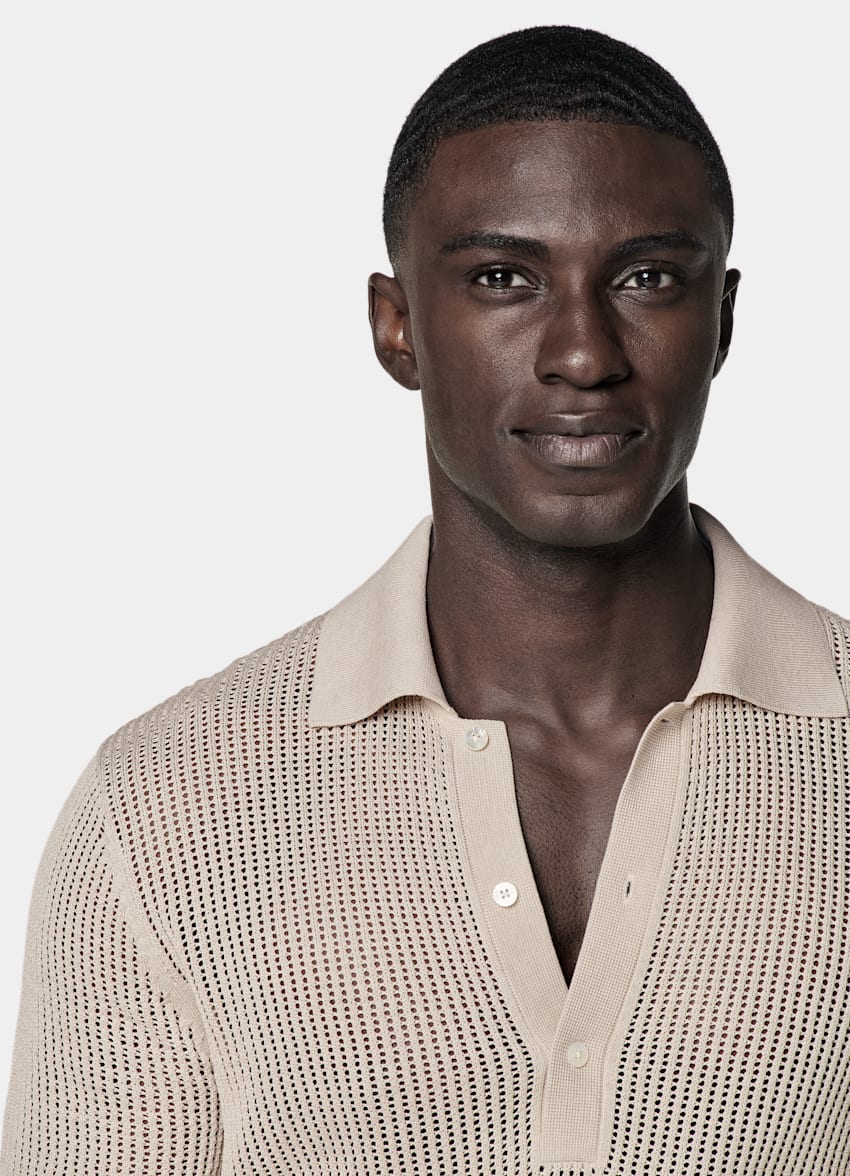 Sand Crochet Polo