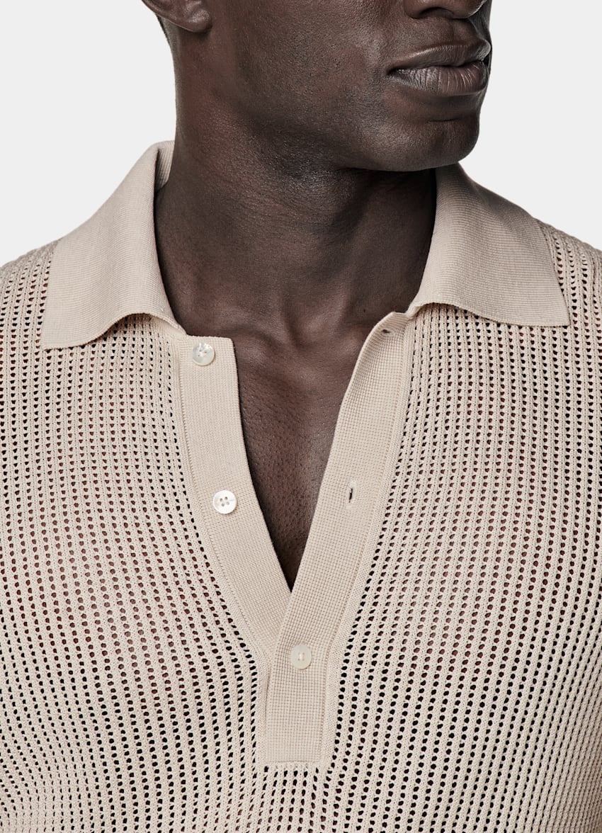 Sand Crochet Polo