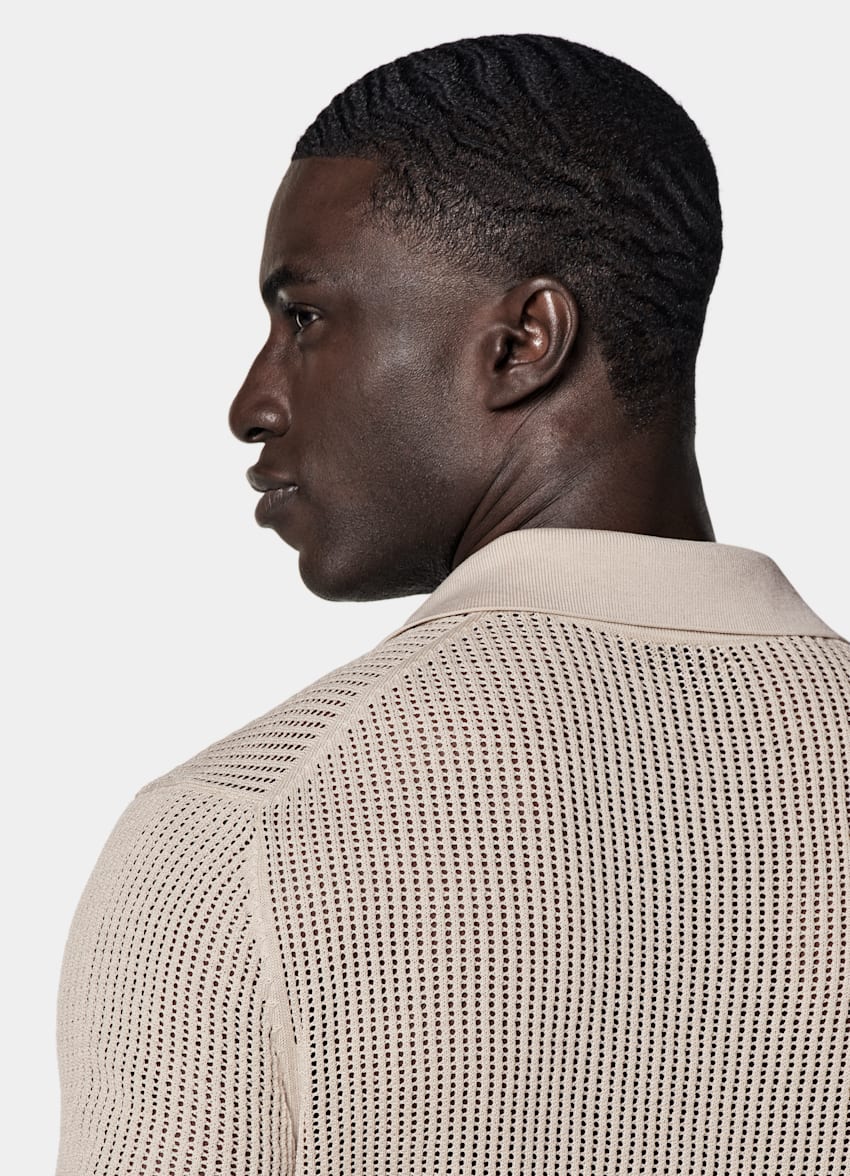 Sand Crochet Polo